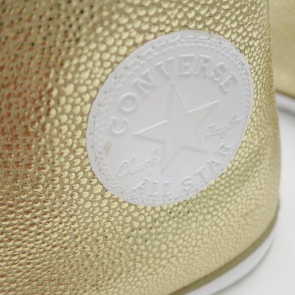 Converse CTAS Classic Shroud Hi Gold Metallic Pebble Grain Leather 9M NIB - Picture 10 of 16
